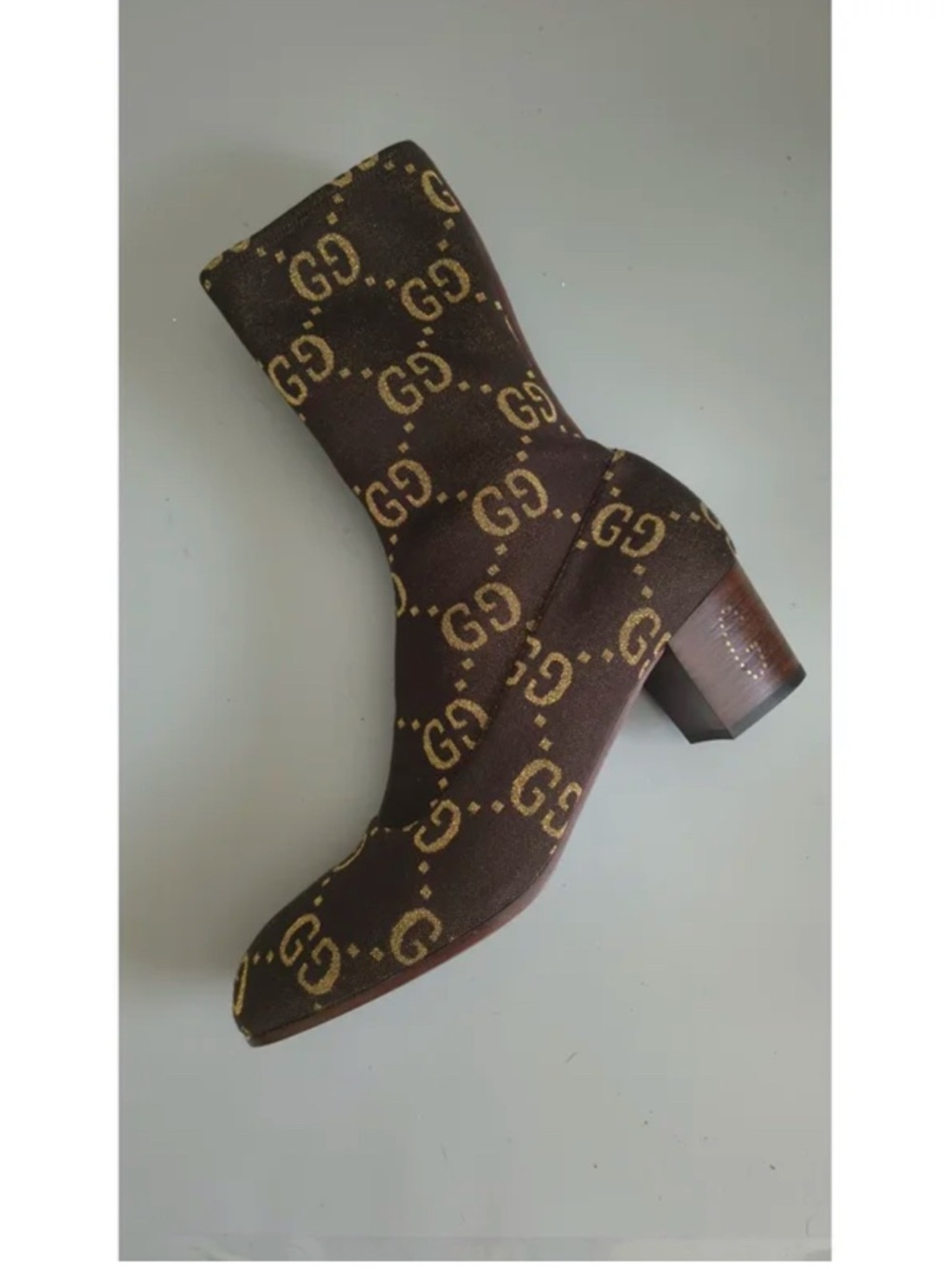 Rare Gucci Brown GG Logo Mid-Calf Ankle Boots limited edition - Picture 3 of 6